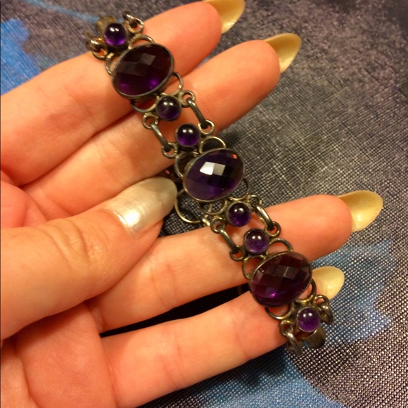 🍇Regal Purple Gem Bracelet Bar Closure - Picture 3 of 3